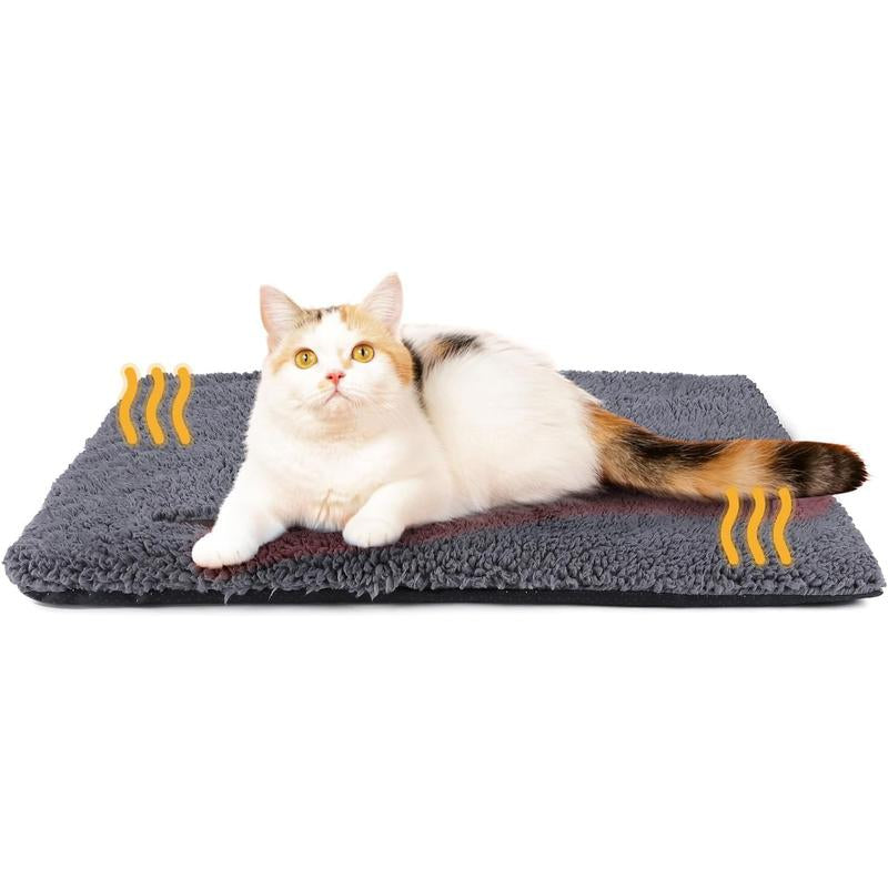 Self-Heating Cat Bed, Self-Heating Cat and Dog Mat, Super Warm Pet Mat Suitable for Indoor and Outdoor Pets, with Removable Cover, Non-Slip Bottom, Washable, Non-Electric
