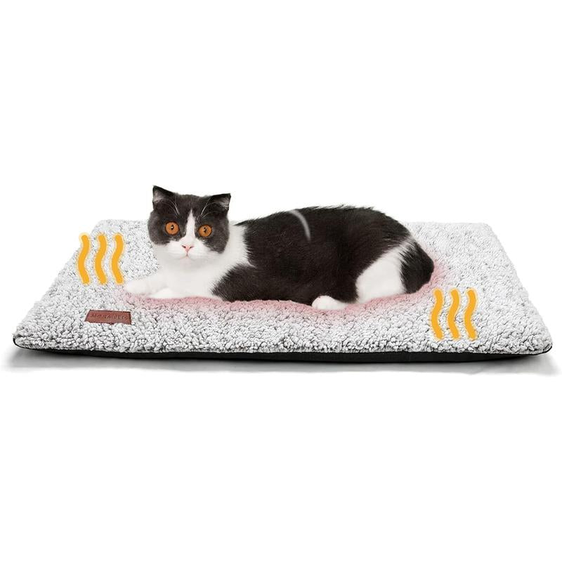 Self-Heating Cat Bed, Self-Heating Cat and Dog Mat, Super Warm Pet Mat Suitable for Indoor and Outdoor Pets, with Removable Cover, Non-Slip Bottom, Washable, Non-Electric