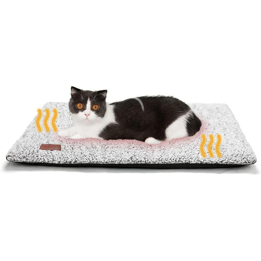 Self-Heating Cat Bed, Self-Heating Cat and Dog Mat, Super Warm Pet Mat Suitable for Indoor and Outdoor Pets, with Removable Cover, Non-Slip Bottom, Washable, Non-Electric