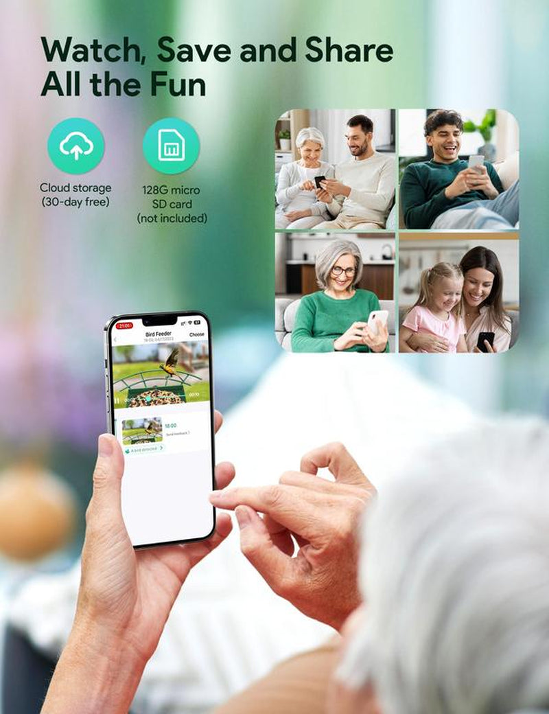 Osoeri Bird Feeder with Camera, Smart Bird Feeder Camera with AI Identify, Auto Capture Bird Videos & Motion Detection, Ideal Gift for Bird Lovers