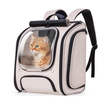 Pecute Cat Backpack Carrier Large Space Bubble Design for Travel Green Gray Khaki Ideal for Cat Lovers
