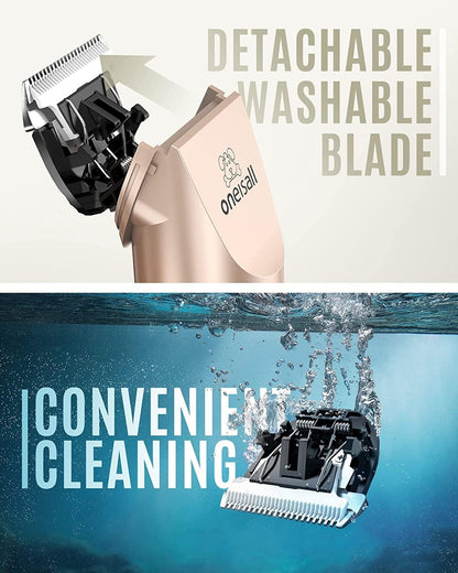 Dog Clipper Low Noise, Dog Grooming Kit with Rechargeable, Pet Shaver Cordless Electric Quiet Hair Clipper Set for Dogs Cats Pets（Gold）