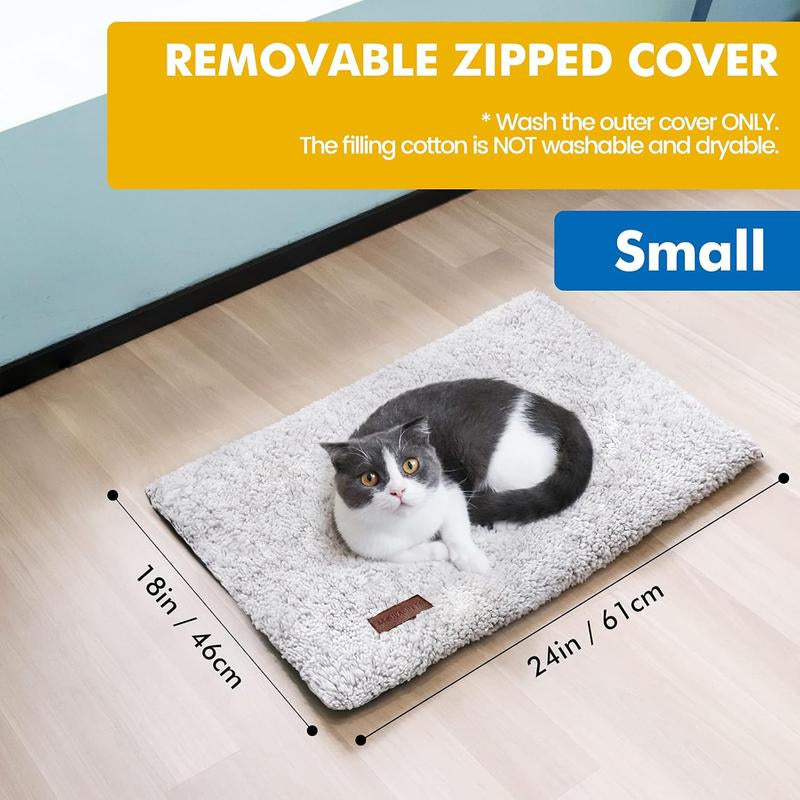 Self-Heating Cat Bed, Self-Heating Cat and Dog Mat, Super Warm Pet Mat Suitable for Indoor and Outdoor Pets, with Removable Cover, Non-Slip Bottom, Washable, Non-Electric