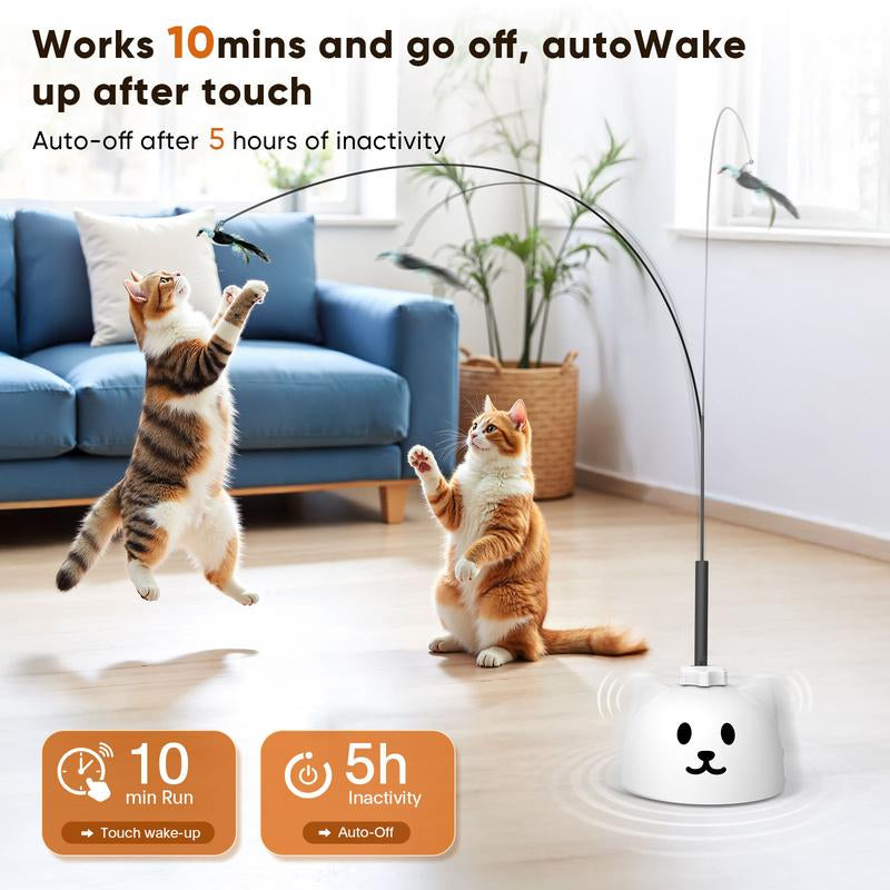 CATPICK Interactive Cat Toys for Indoor Cats Automatic Electric Flying Bird Feather Wand Toy with Automatic Function and Electric Flying Bird for Continuous Entertainment