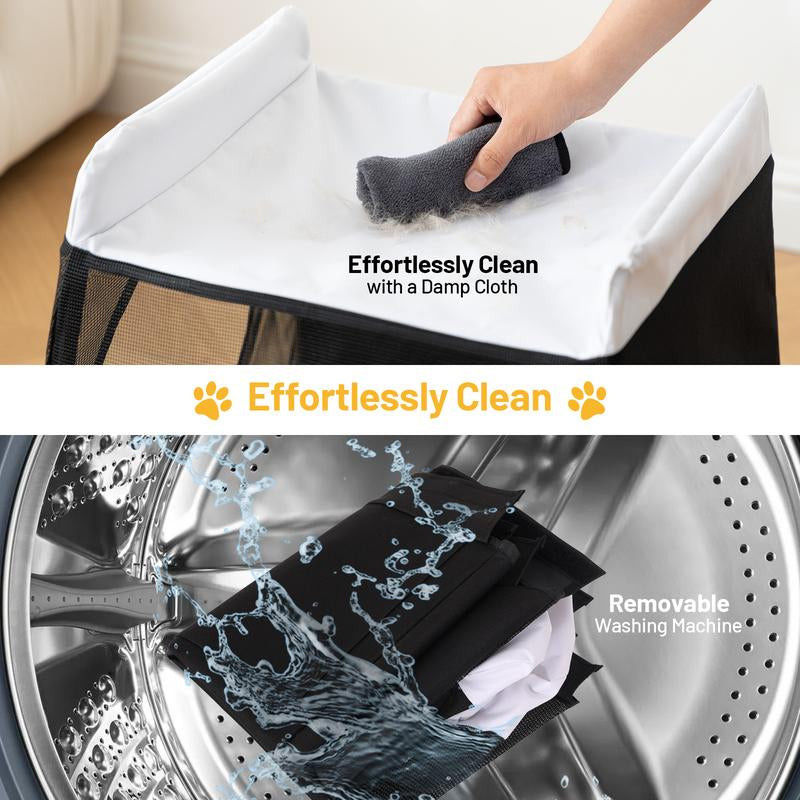 Elevated Double-Layer Cat Hammock Bed – Foldable Indoor Pet Cave for Large Cats, Dogs & Bunnies, Removable Cover