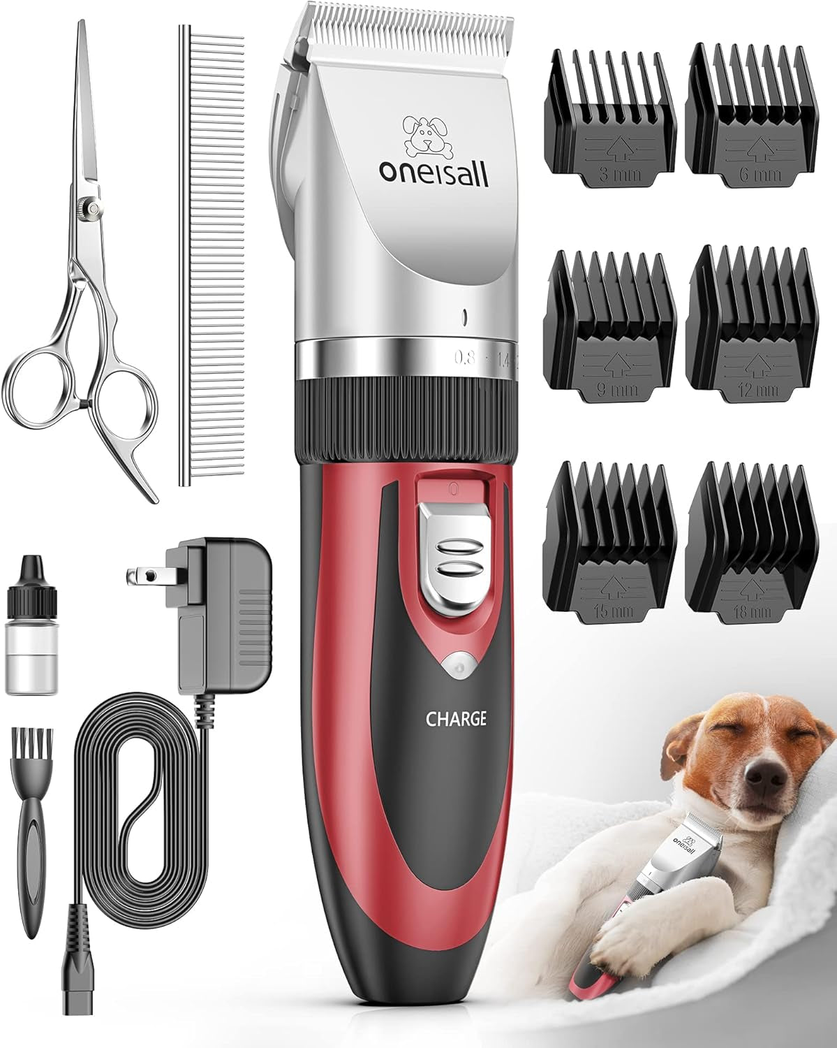 Dog Clipper Low Noise, Dog Grooming Kit with Rechargeable, Pet Shaver Cordless Electric Quiet Hair Clipper Set for Dogs Cats Pets（Gold）
